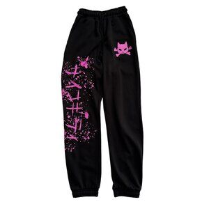 Dolls Kill Widow Psycho Kitty Graphic Drawstring Sweatpants XXS